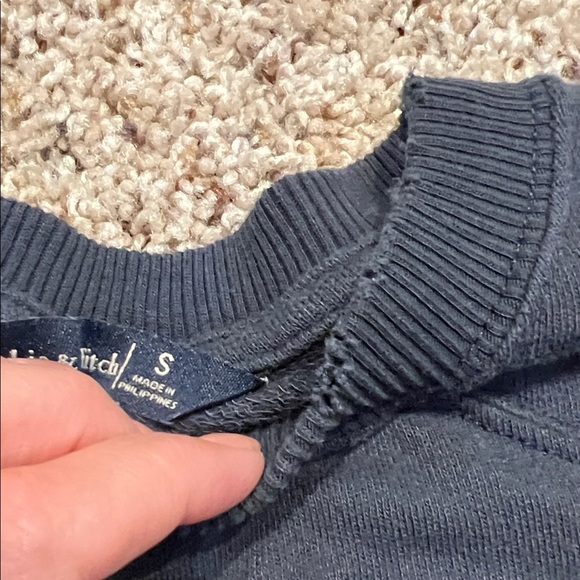 Abercrombie & Fitch Navy Sweatshirt with White Logo - Picture 5 of 10